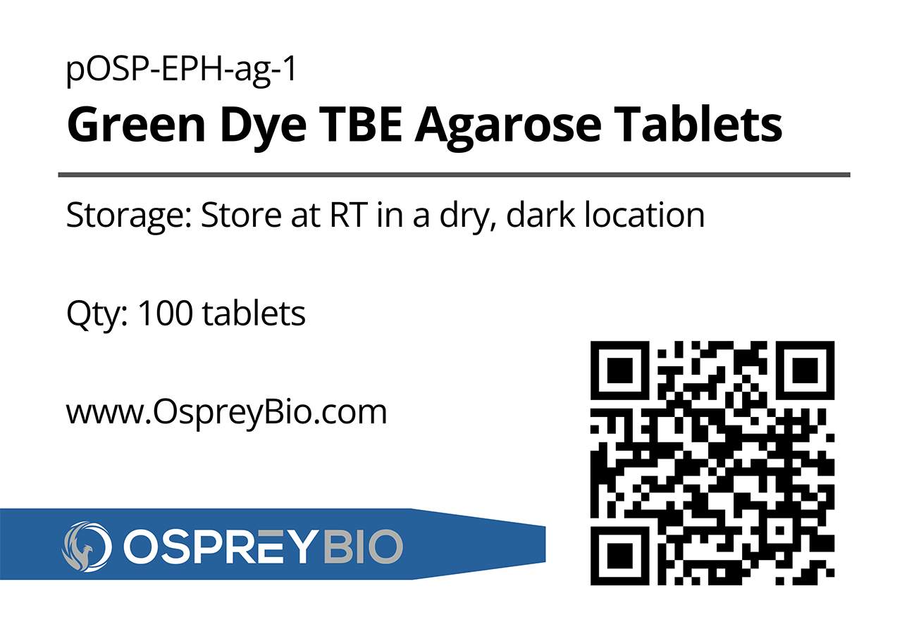 Green Dye TBE Agarose Tablets (pOSP-EPH-ag-1)